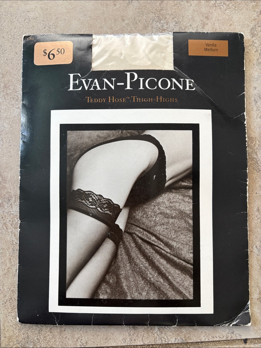 Evan Picone Lace-Top Teddy Hose in Vanilla